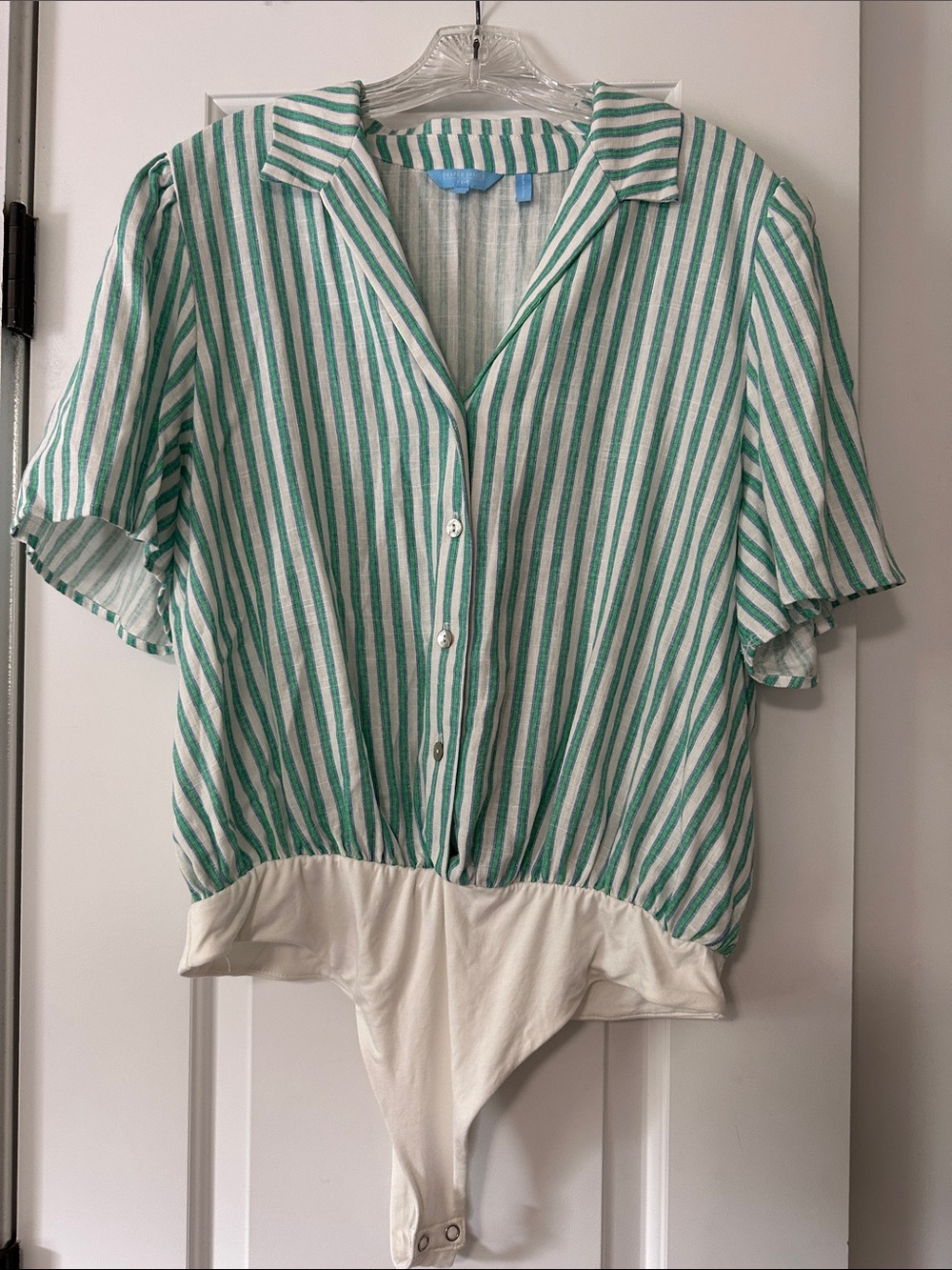 Draper James RSVP Striped Button Front Bodysuit Size Large